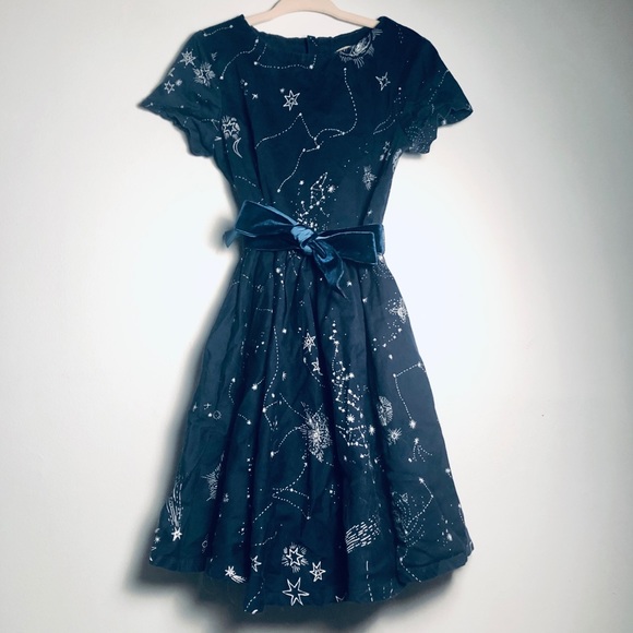 Lands' End Other - LANDS’ END constellation star dress navy blue bow
